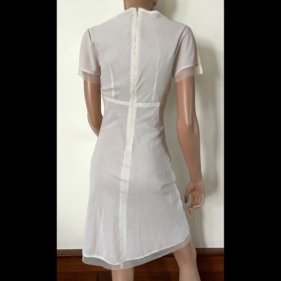 sweet little cream v-neck date dress mini cotton 2 - Picture 4 of 10